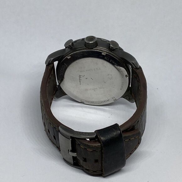 Fossil Nate JR1437 Men's Brown Leather Analog Gray Dial Quartz Watch DV184 - Picture 10 of 12